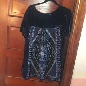 NWOT! Embroidered Velvet Tee from Johnny Was!